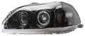 ANZO Honda Civic 96-98 Projector Headlights w/Rim Halo, Black/Clear