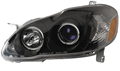 ANZO Toyota Corolla 2003-Up Angel Eyes (Halo) Projector Headlights Black/Blue (Ion)