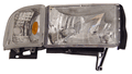 ANZO DODGE RAM 94-01 CRYSTAL HEADLIGHTS CHROME AMBER WITH CORNER LIGHT