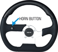 Black 3 Pattern Leather Steering Wheel w/ Horn