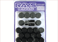 RAYS W5012125B EXTENDED LUG SET: 12 x 1.25 (4 LOCKS+16 LUGS) BLACK